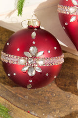 Red Gem Drop Glass Ornament