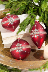 Red Gem Drop Glass Ornament