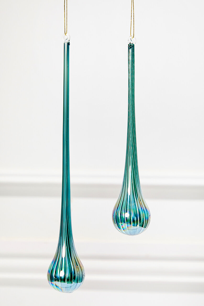 9" - 12" Blue Glass Drop Ornament