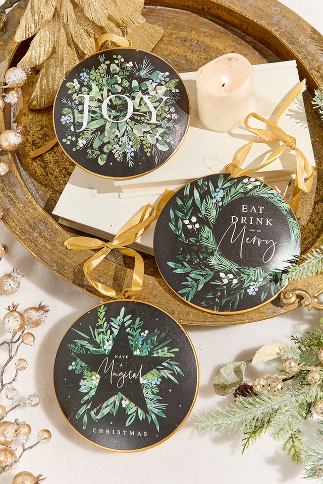 6" Metal Disc Ornament