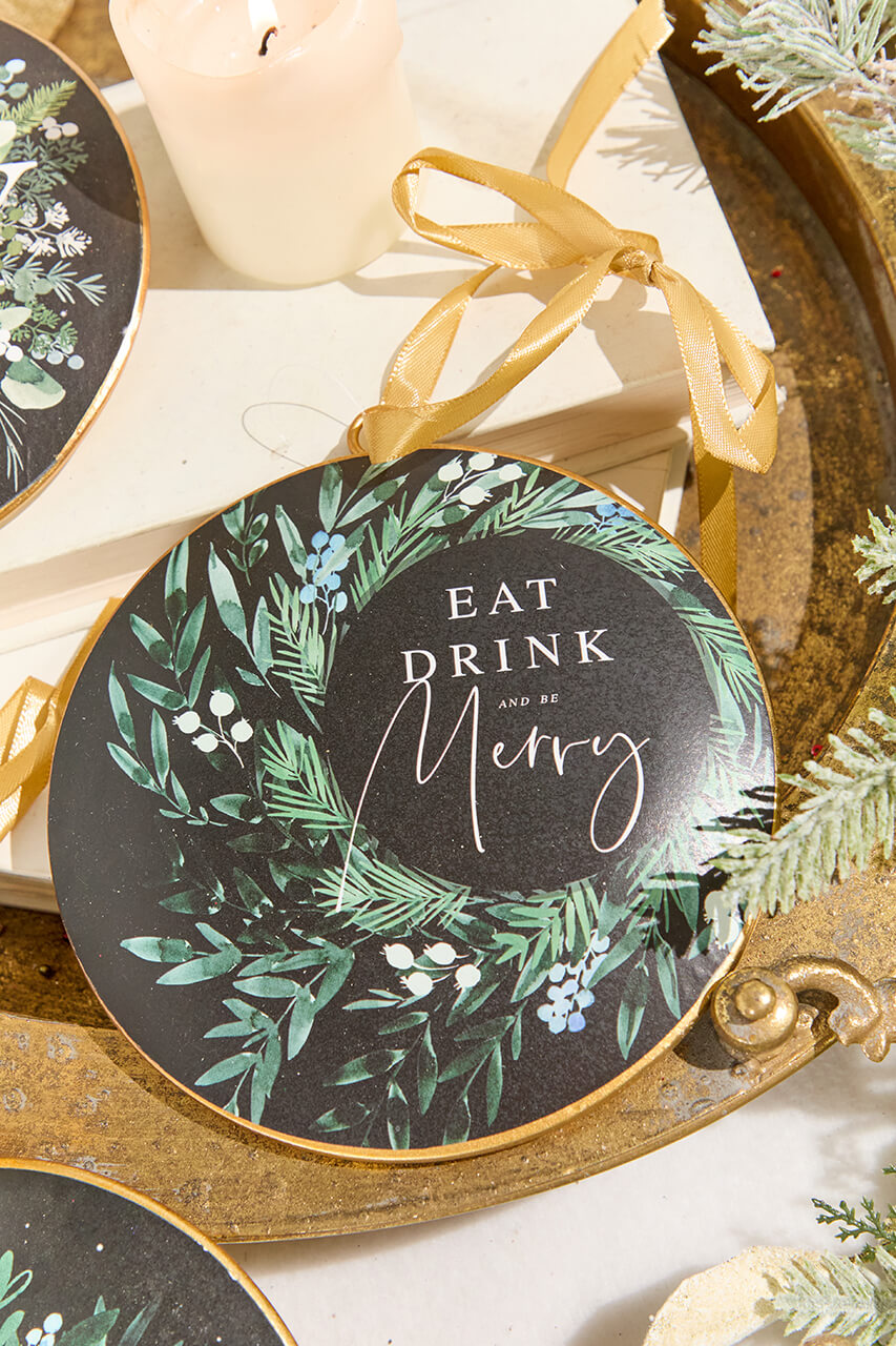 6" Metal Disc Ornament