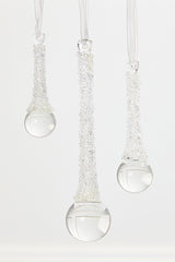 Drop Ornament Set of 3 Assorted Decorative Christmas Glass Teardrop Ornaments