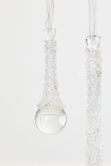 Drop Ornament Set of 3 Assorted Decorative Christmas Glass Teardrop Ornaments