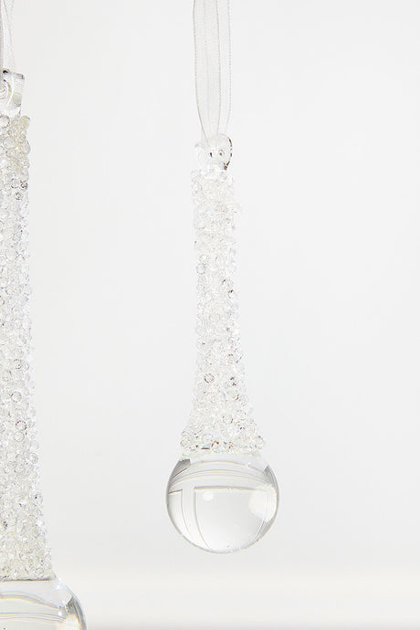 Drop Ornament Set of 3 Assorted Decorative Christmas Glass Teardrop Ornaments