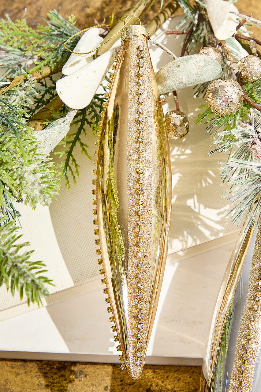Elegant Glass Drop Ornament - 3 Assorted