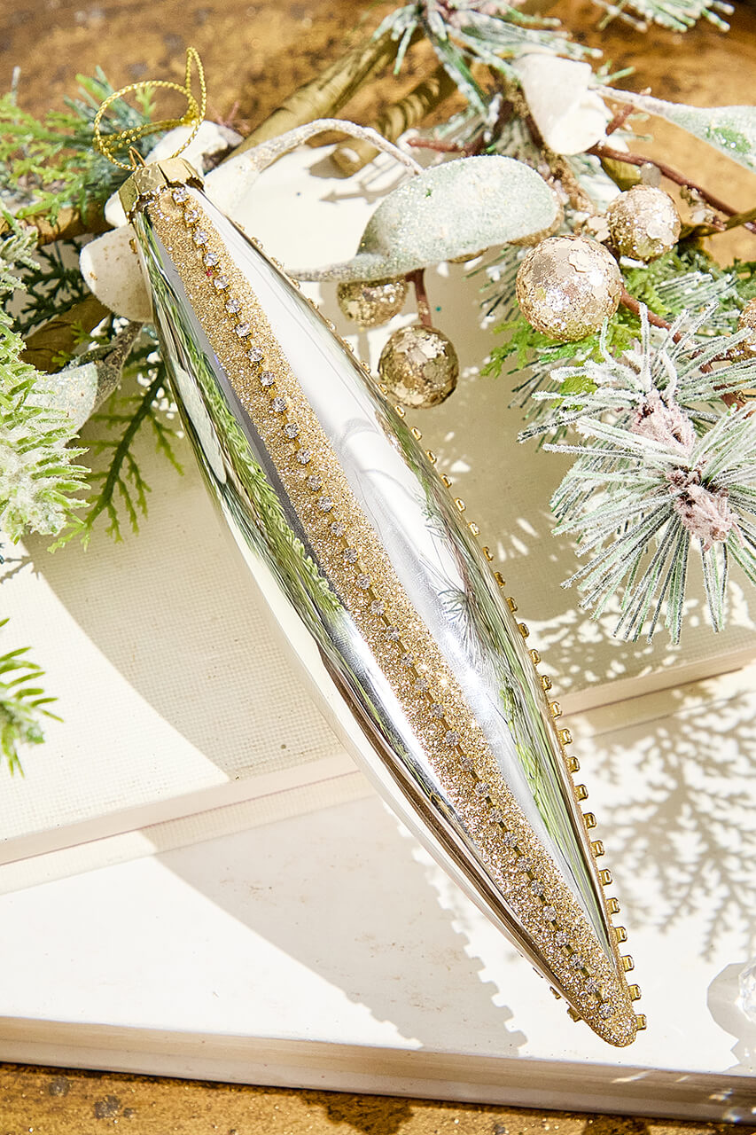 Elegant Glass Drop Ornament - 3 Assorted