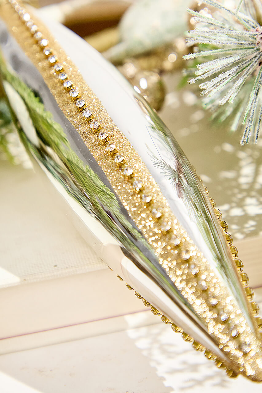 Elegant Glass Drop Ornament - 3 Assorted