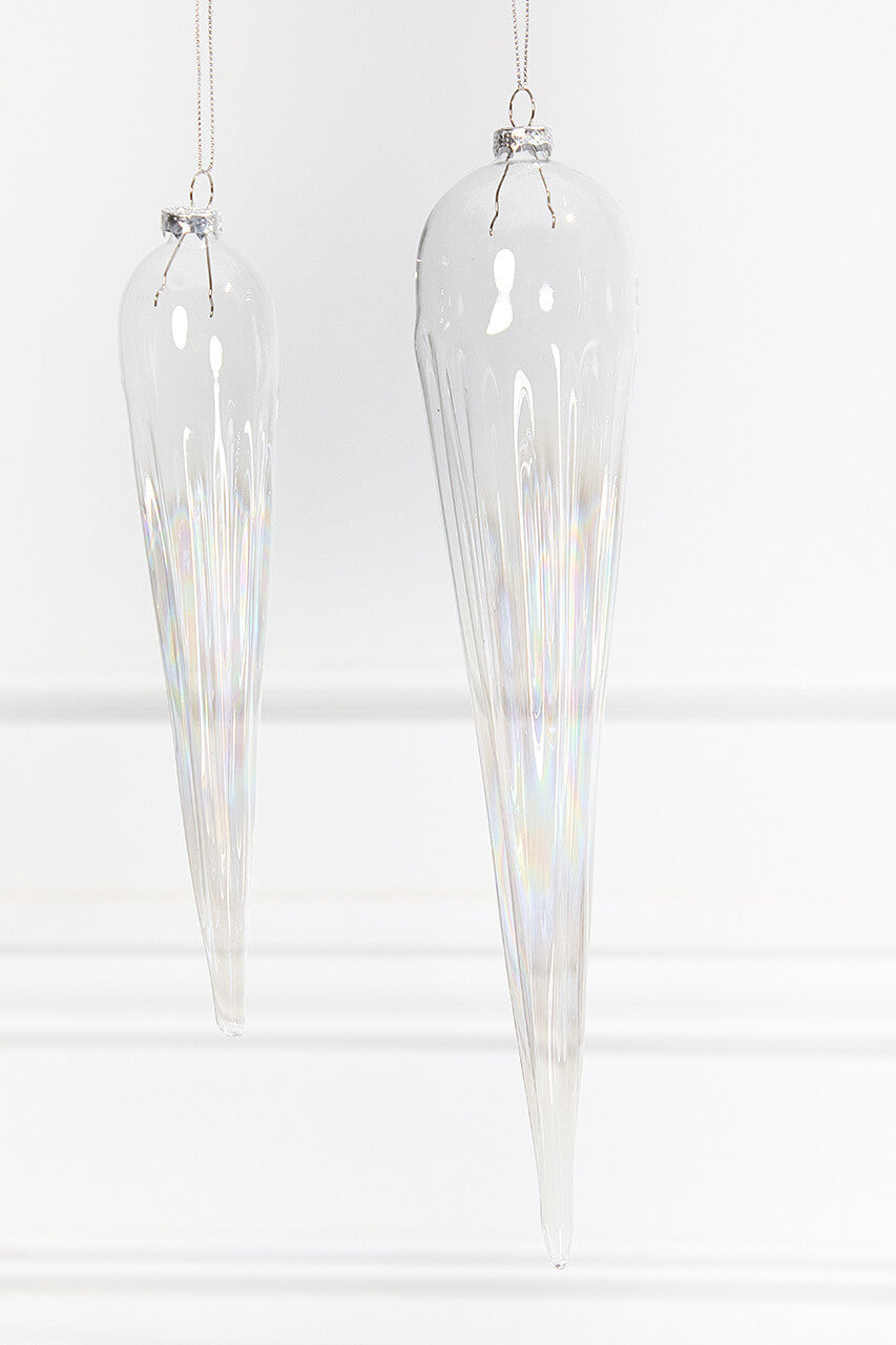 Iridescent Finial Glass Ornament 13 Inch Christmas Decor