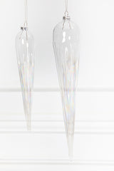 Iridescent Finial Glass Ornament 13 Inch Christmas Decor
