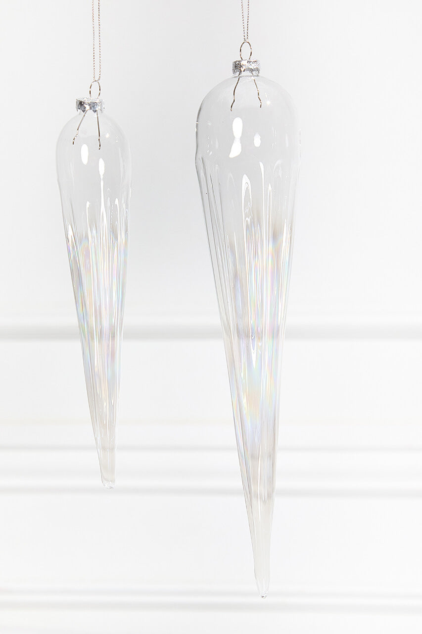 13" Iridescent Finial Glass Ornament