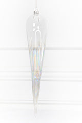 Iridescent Finial Glass Ornament 13 Inch Christmas Decor