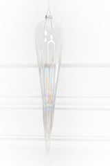 13" Iridescent Finial Glass Ornament