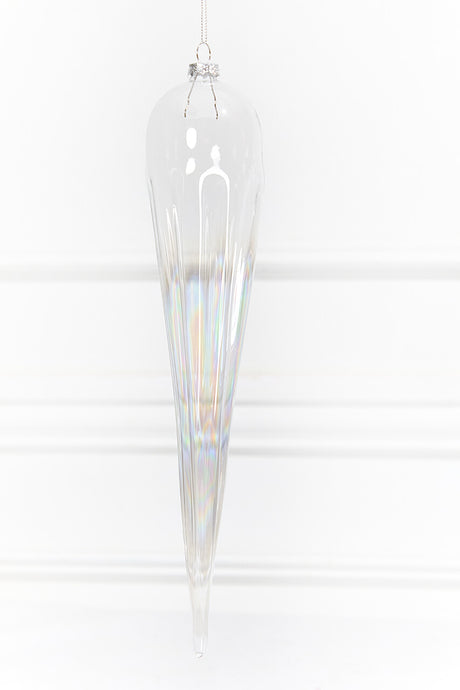 13" Iridescent Finial Glass Ornament