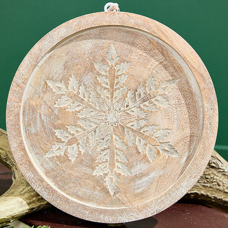 6 Inch Wood Snowflake Ornament Decorative Christmas Hanging Ornament