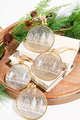 Winter Scene Glass Ornament