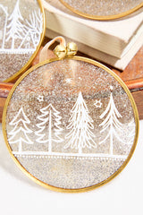 Winter Scene Glass Ornament