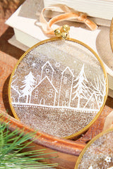 Winter Scene Glass Ornament