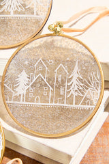 Winter Scene Glass Ornament