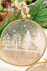 Winter Scene Glass Ornament