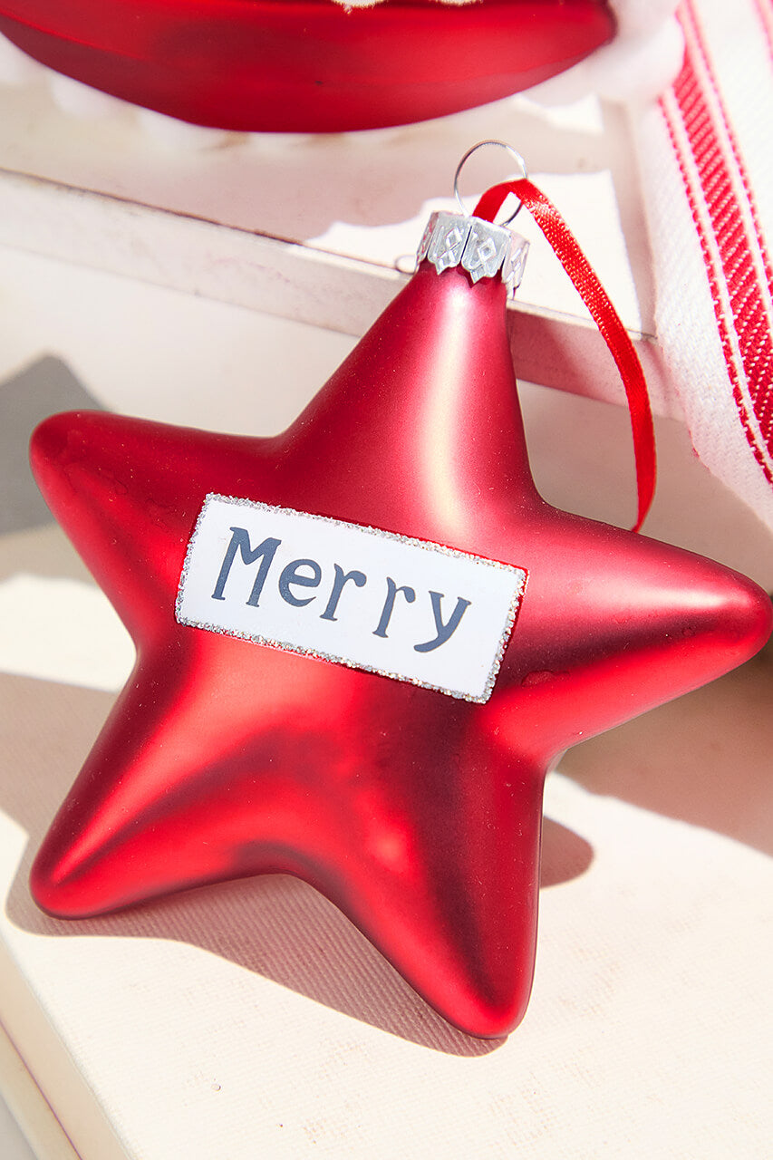 Star/Hat Glass Ornament