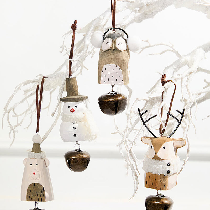 6 Inch Icon with Bell Wood Ornament Decorative Christmas Hanging Ornament