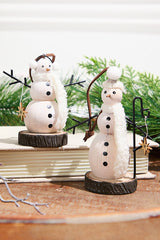 Wooden Snowman Ornament