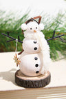 Wooden Snowman Ornament Rustic Christmas Tree Ornament Decorative Hanging Snowman