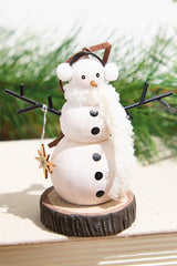 Wooden Snowman Ornament
