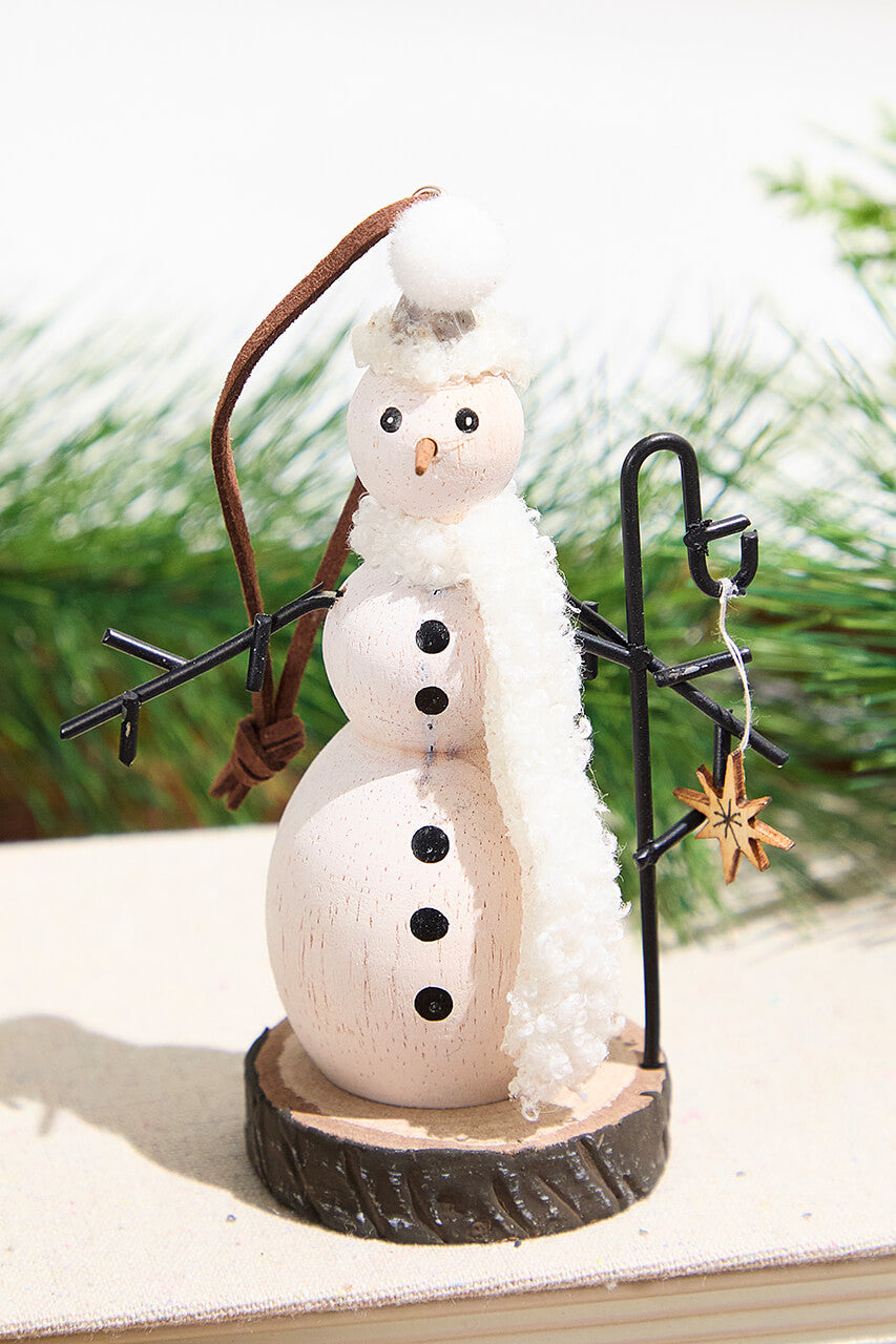Wooden Snowman Ornament