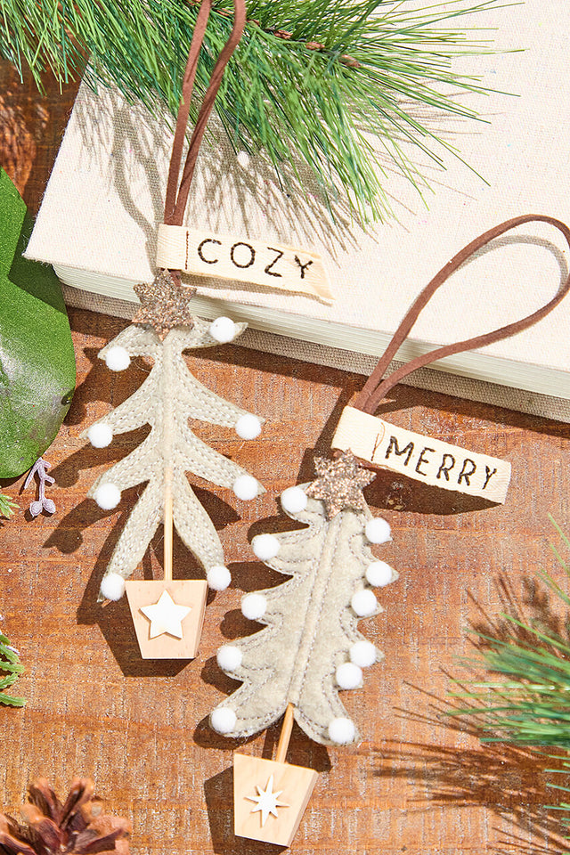 Sewn Tree Polyester Ornament