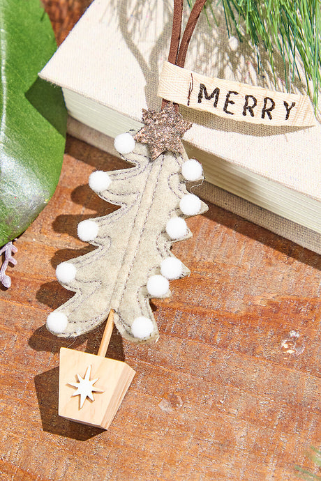 Sewn Tree Polyester Ornament