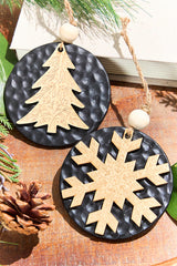 Tree & Snowflake Icon Ornament