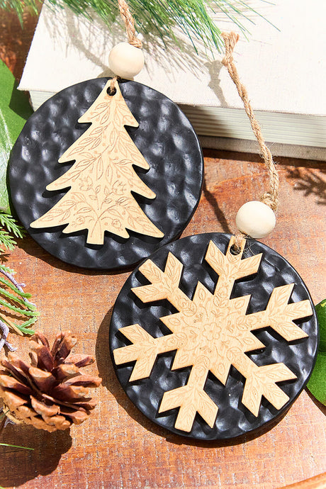 Tree & Snowflake Icon Ornament