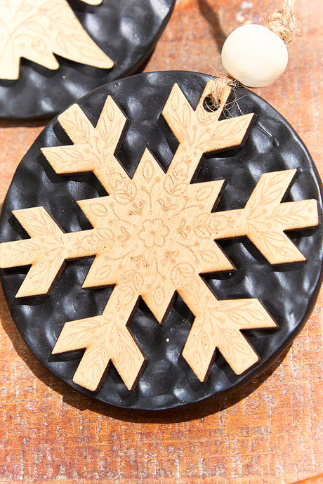 Tree & Snowflake Icon Ornament