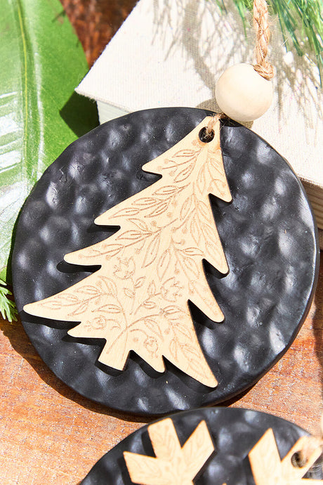 6 Inch Tree & Snowflake Icon Ornament Decorative Christmas Hanging Ornament