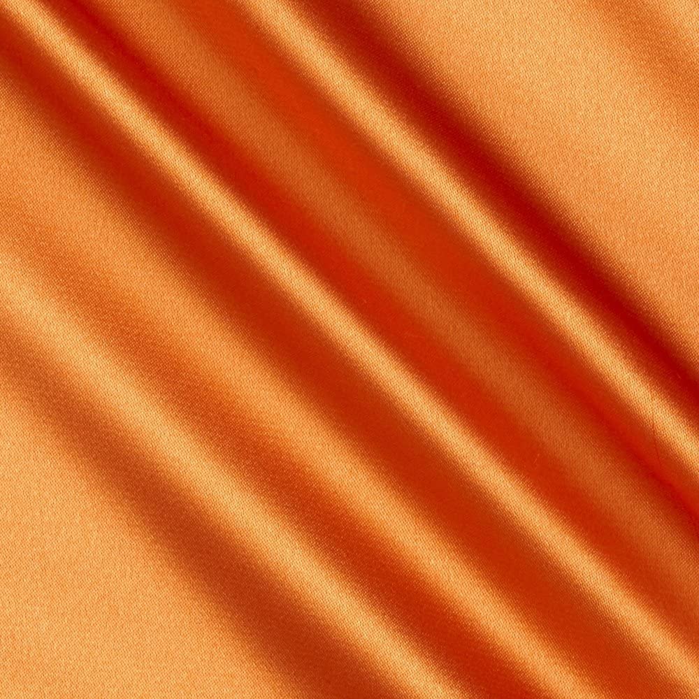 1 Yard Orange Stretch Charmeuse Fabric 60? Wide, 95% Polyester, 5% Spandex, Ideal for Weddings, Gowns, Costumes & Decor