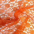 Orange Raschel Lace Polyester Fabric - French Floral, Orange, 60" Width