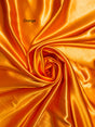 Crepe Satin Polyester Fabric - Orange, Shiny, 58" Width (1 Yard)
