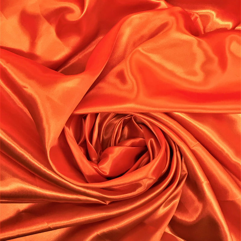 Orange Medium Satin Polyester Fabric - Orange, 58"-60" Wide (1 Yard)