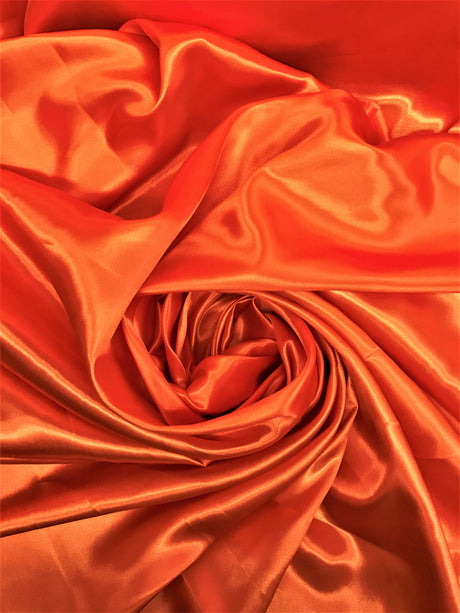 Orange Medium Satin Polyester Fabric - Orange, 58"-60" Wide (1 Yard)