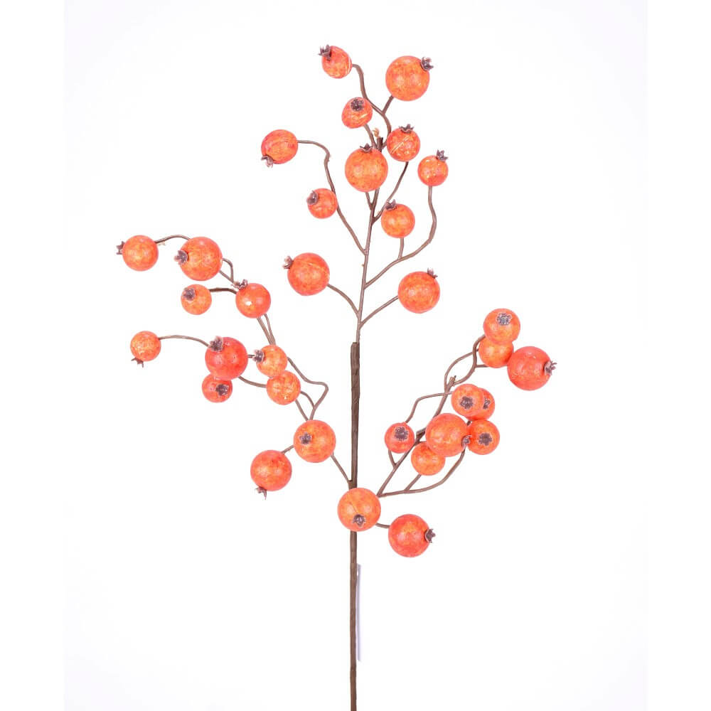 17” Fall Orange Crabapple Pick