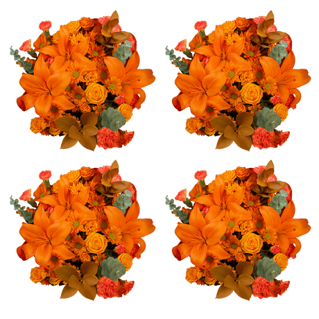 Orange Fall Flower Bouquet Fresh Mixed Arrangement