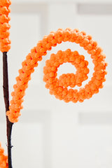 28" Orange Puff Chenille Spiral Curly Spray