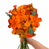 Orange Fall Flower Bouquet Fresh Mixed Arrangement