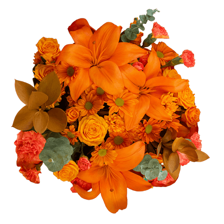 Orange Fall Flower Bouquet Fresh Mixed Arrangement