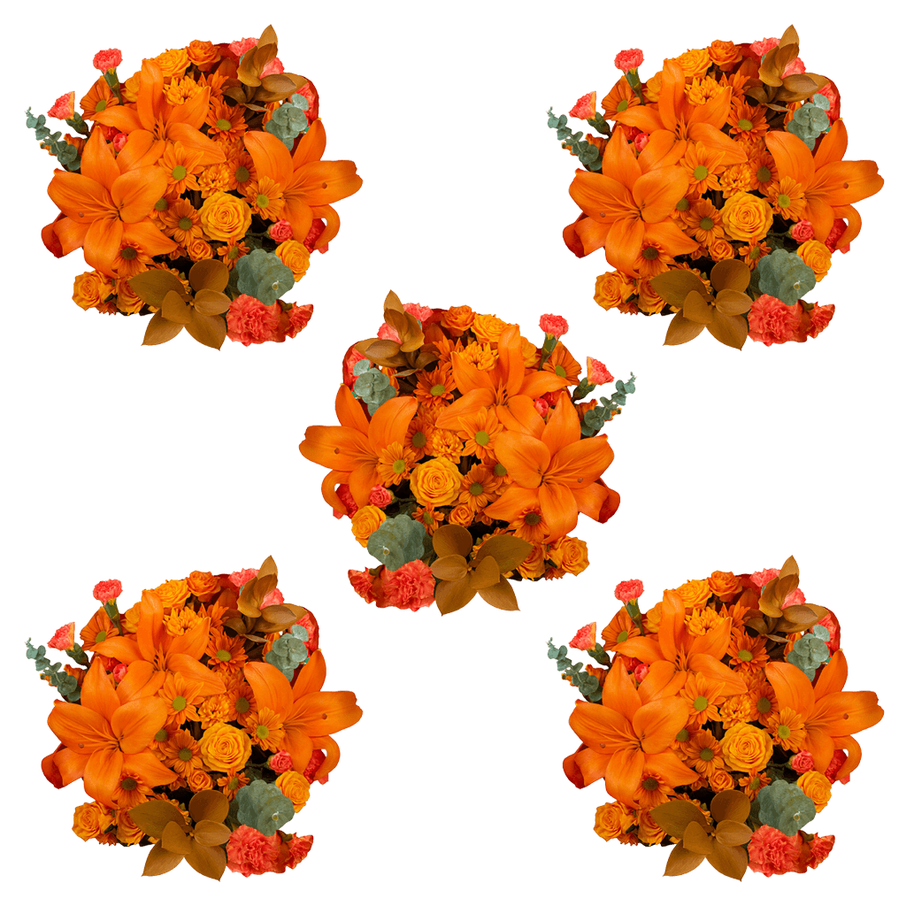 Orange Fall Flower Bouquet Fresh Mixed Arrangement
