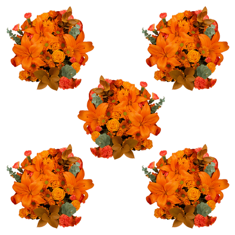 Orange Fall Flower Bouquet Fresh Mixed Arrangement