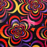 Spring Art Polyester Spandex Fabric - Multicolor Floral Print, 58/60" Width, 240 GSM (1 Yard)