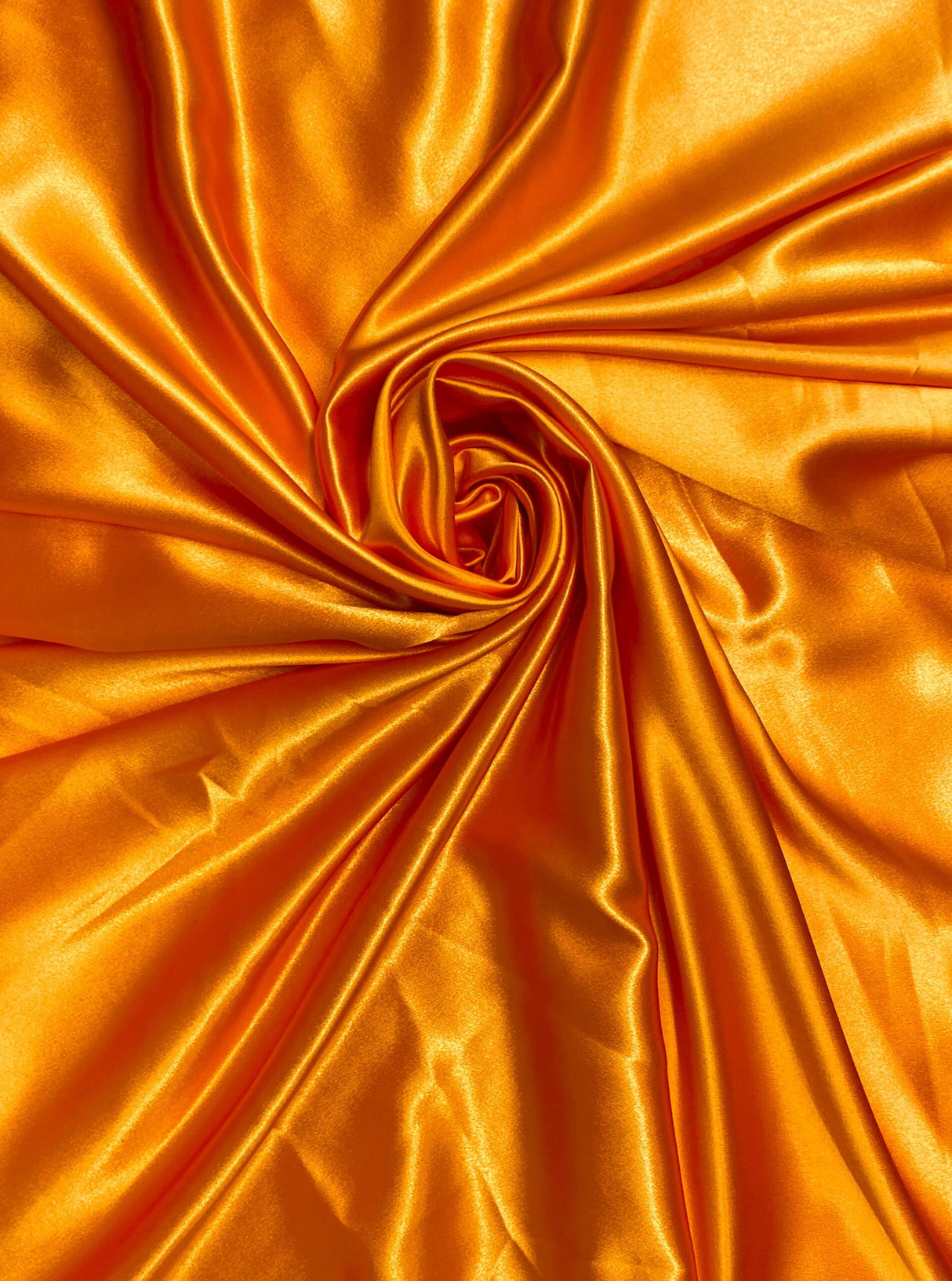 Crepe Satin Polyester Fabric - Orange, Shiny, 58" Width (1 Yard)