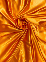 Crepe Satin Polyester Fabric - Orange, Shiny, 58" Width (1 Yard)